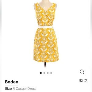 Boden yellow dress, size 4